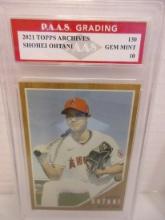 Shohei Ohtani Angels 2021 Topps Archives #130 graded PAAS Gem Mint 10