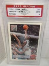 Shaquille O'Neal Magic 1992-93 Upper Deck ROOKIE #OR5 graded PAAS Mint 9