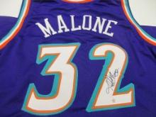 Karl Malone of the Utah Jazz signed autographed basketball jersey PAAS COA 434
