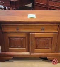 NEW Indonesia Hand Carved Mahogany Cabinet 35-1/2