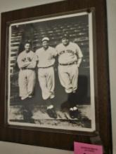 FRAMED PHOTO BABE RUTH PLUS 2 OTHERS