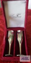 Silver Treasures by Godinger, 21st Century new millennium year 2000, champagne glass shaped salt and