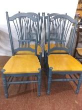 Collection 4 Maple Seat and Painted Dining Chairs