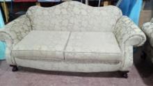 Contemporary Upostered Sofa w/ Ball & Claw Feet