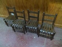 Collection 4 Wooden Slat Bottom Child's Chairs