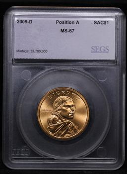 2009-D Position A Sacagawea Dollar $1 TOP POP! Graded ms67 By SEGS