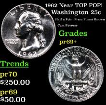 Proof 1962 Washington Quarter Near TOP POP! 25c Graded pr69+ BY SEGS