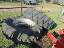 127. (2) 18.4X R34 TRACTOR TIRES ON IH RIMS, YOUR BID IS FOR THE PAIR