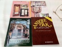 MAGAZINES FOR WINDOW TREATMENTS, CURTAINS DRAPERIES SHADES, STONE CARVING, ANTIQUE OAK FURNITURE
