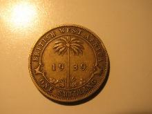 1939 (WWII) British West Africa 1 Shilling