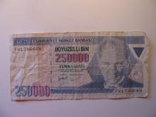 Foreign Currency: Turkey 1970 250,000 Lirasi