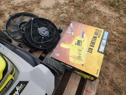 Chicago Electric Dent Repair Stud Welder Kit, Ryobi 40V HP Brushless Lawn Mower, (3) Radiator Fans