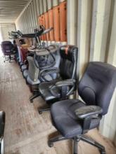 (10) Office Waiting Chairs, (15) Rolling Office Chairs