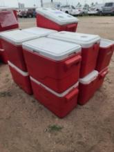 Group of Red Coleman Performance Coolers