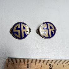 Pair of Vintage Southern Railway Screw-on Pins