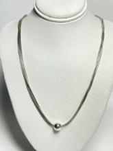 Sterling Siver Double Strand Necklace