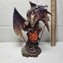 Resin Wizard with Dragon Figurine