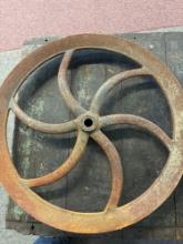 antique 22 inch iron flywheel