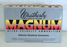 Full Box Weatherby Ultra-Velocity .224 Weatherby Magnum 55 gr. Spire Point Cartridges Ammunition...
