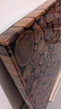 1960s 1970s resin inlaid 36" table top vintage
