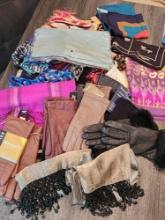 Designer silk scarves, ladies gloves, cashmere pashmina +