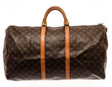 Louis Vuitton Brown Monogram Canvas Keepall Bandouliere 60 Travel Bag