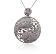 14KT White Gold 3.88 ctw Diamond Pendant With Chain