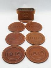(6) Pc. Remington 1816 Leather Coaster Set