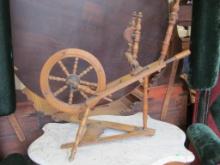 18th C Beech European Flax Wheel